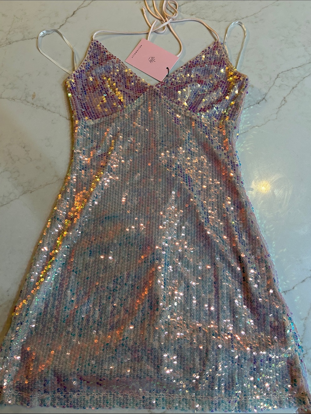Hello Molly Iridescent Sequin Mini Dress